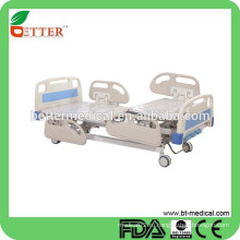3-функциональное руководство Больничная кровать с ПП боковыми рельсами больница электрическая регулируемая кровать